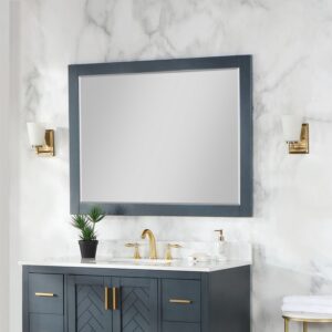 Altair 535048-MIR-CB Maribella 48 Inch Rectangular Bathroom Wood Framed Wall Mirror - Classical Blue