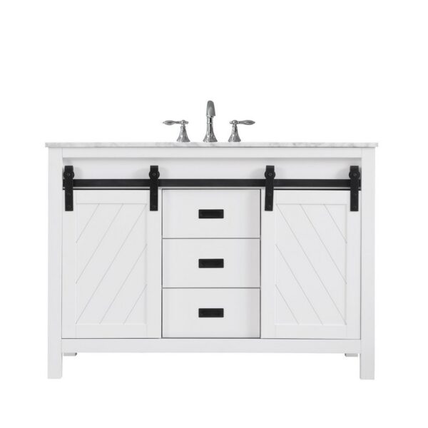 Altair 536048-CA-NM Kinsley 48 Inch Single Sink Bathroom Vanity with Carrara White Marble Countertop