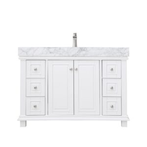 Altair 539048-CA-NM Jardin 48 Inch Single Sink Bathroom Vanity with Carrara White Marble Countertop