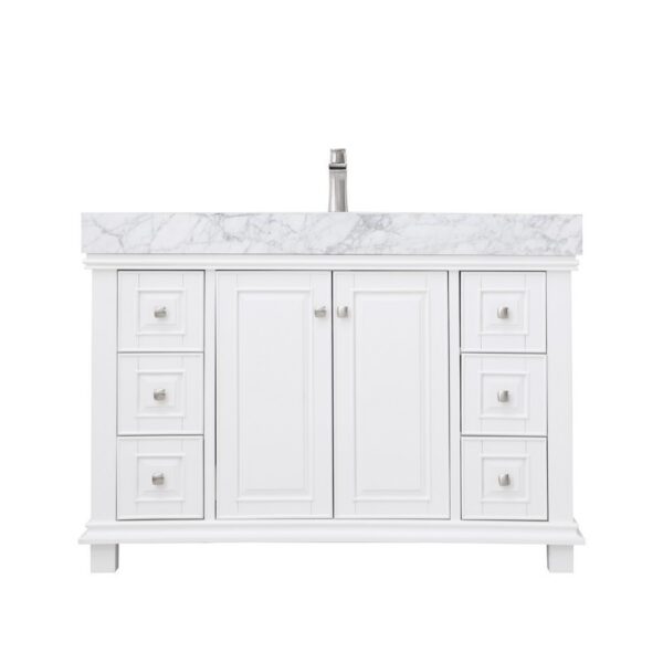 Altair 539048-CA-NM Jardin 48 Inch Single Sink Bathroom Vanity with Carrara White Marble Countertop