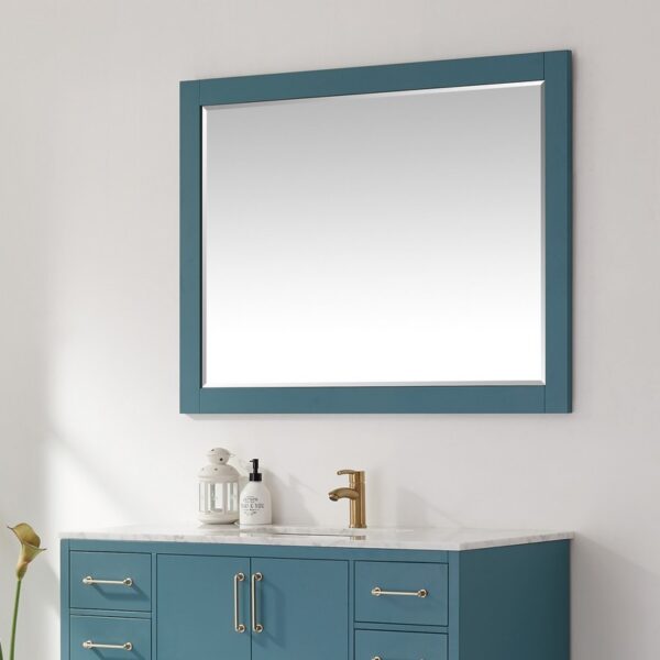 Altair 541048-MIR-RG Sutton 48 Inch Rectangular Bathroom Wood Framed Wall Mirror - Royal Green