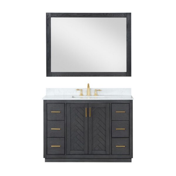 Altair 543048-GW Gazsi 48 Inch Single Sink Bathroom Vanity with Grain White Composite Stone Countertop