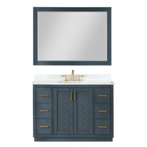 Altair 543048-GW Gazsi 48 Inch Single Sink Bathroom Vanity with Grain White Composite Stone Countertop