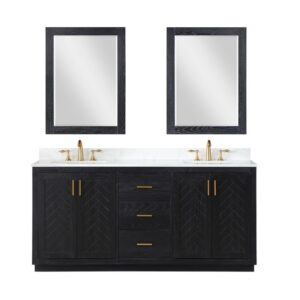 Altair 543072-GW Gazsi 72 Inch Double Sink Bathroom Vanity with Grain White Composite Stone Countertop