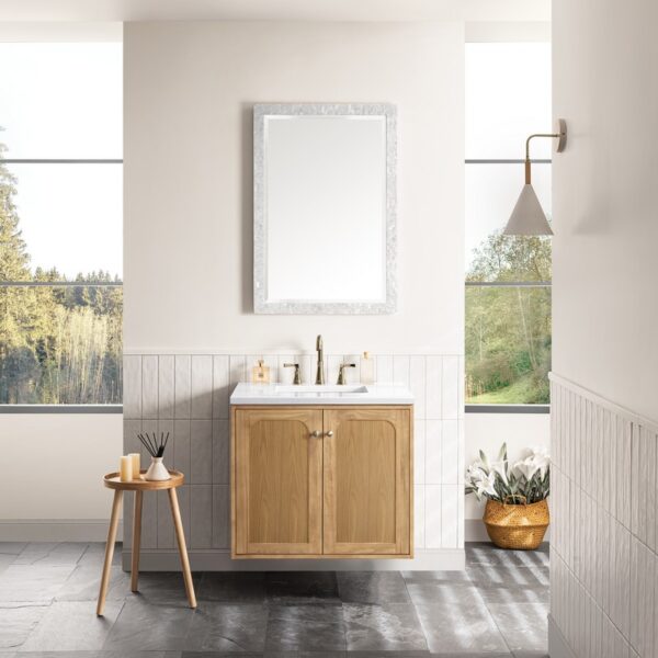 James Martin 545-V30-LNO-3AF Laurent 30 Inch Light Natural Oak Single Sink Vanity with 3 cm Arctic Fall Top