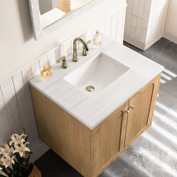 James Martin 545-V30-LNO-3AF Laurent 30 Inch Light Natural Oak Single Sink Vanity with 3 cm Arctic Fall Top