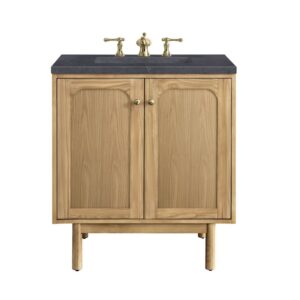 James Martin 545-V30-LNO-3CSP Laurent 30 Inch Light Natural Oak Single Sink Vanity with 3 cm Charcoal Soapstone Top