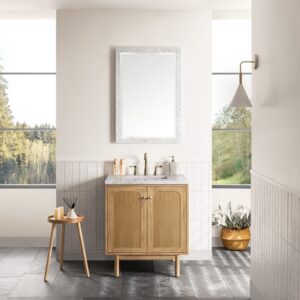 James Martin 545-V30-LNO-3EJP Laurent 30 Inch Light Natural Oak Single Sink Vanity with 3 cm Eternal Jasmine Pearl Top