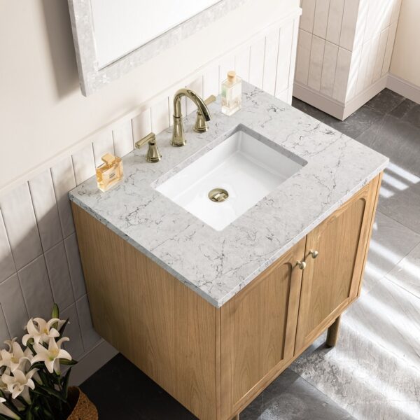 James Martin 545-V30-LNO-3EJP Laurent 30 Inch Light Natural Oak Single Sink Vanity with 3 cm Eternal Jasmine Pearl Top