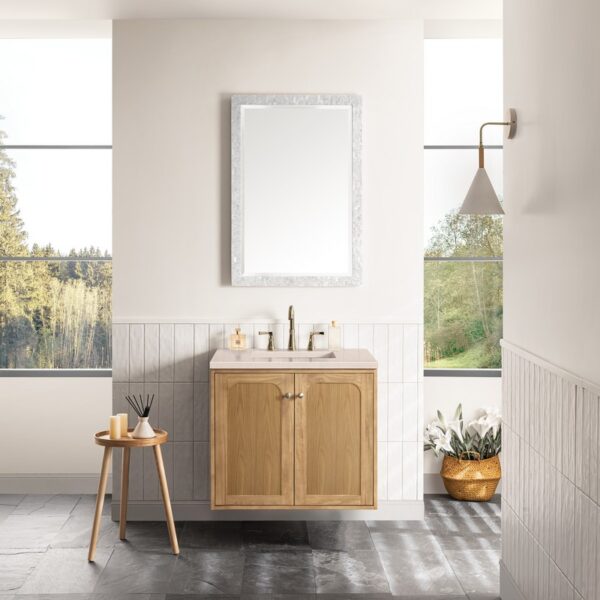 James Martin 545-V30-LNO-3EMR Laurent 30 Inch Light Natural Oak Single Sink Vanity with 3 cm Eternal Marfil Top