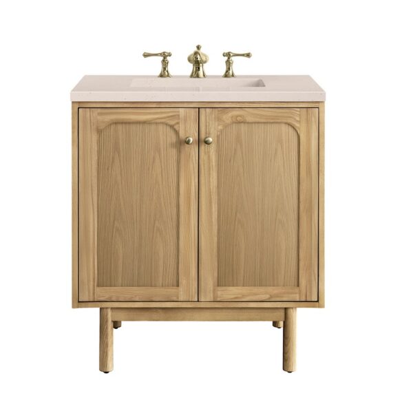 James Martin 545-V30-LNO-3EMR Laurent 30 Inch Light Natural Oak Single Sink Vanity with 3 cm Eternal Marfil Top