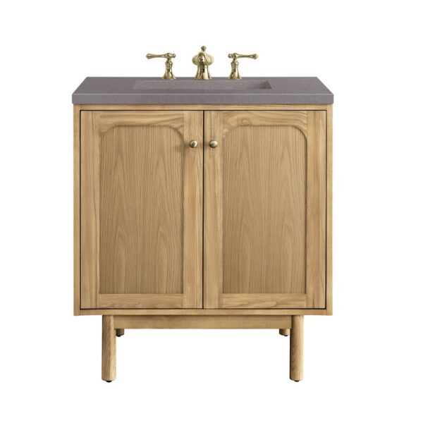 James Martin 545-V30-LNO-3GEX Laurent 30 Inch Light Natural Oak Single Sink Vanity with 3 cm Grey Expo Top