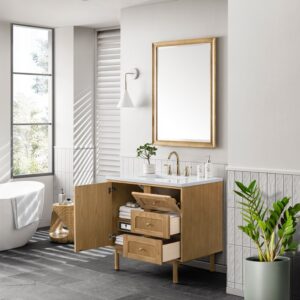 James Martin 545-V36-LNO-3AF Laurent 36 Inch Light Natural Oak Single Sink Vanity with 3 cm Arctic Fall Top