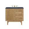 James Martin 545-V36-LNO-3CSP Laurent 36 Inch Light Natural Oak Single Sink Vanity with 3 cm Charcoal Soapstone Top