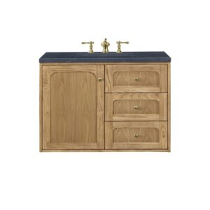 James Martin 545-V36-LNO-3CSP Laurent 36 Inch Light Natural Oak Single Sink Vanity with 3 cm Charcoal Soapstone Top