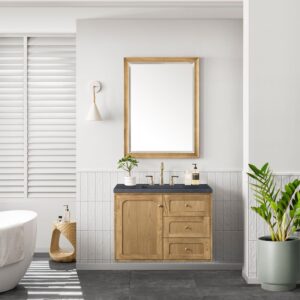 James Martin 545-V36-LNO-3CSP Laurent 36 Inch Light Natural Oak Single Sink Vanity with 3 cm Charcoal Soapstone Top