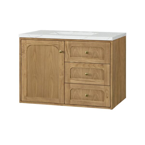 James Martin 545-V36-LNO-3ENC Laurent 36 Inch Light Natural Oak Single Sink Vanity with 3 cm Ethereal Noctis Top