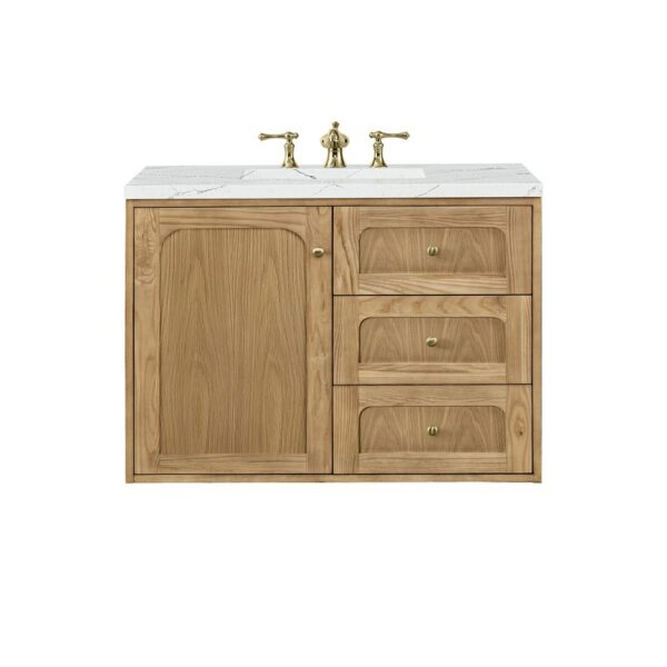 James Martin 545-V36-LNO-3ENC Laurent 36 Inch Light Natural Oak Single Sink Vanity with 3 cm Ethereal Noctis Top