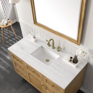 James Martin 545-V48-LNO-3AF Laurent 48 Inch Light Natural Oak Single Sink Vanity with 3 cm Arctic Fall Top