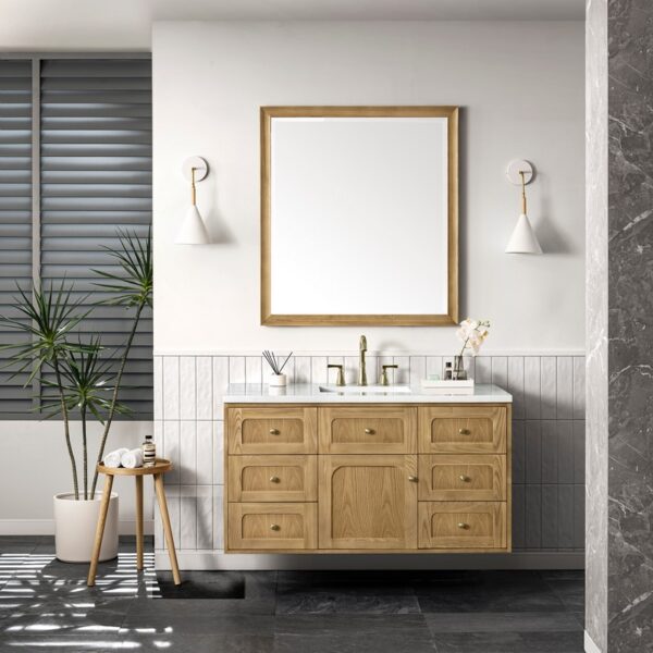 James Martin 545-V48-LNO-3AF Laurent 48 Inch Light Natural Oak Single Sink Vanity with 3 cm Arctic Fall Top