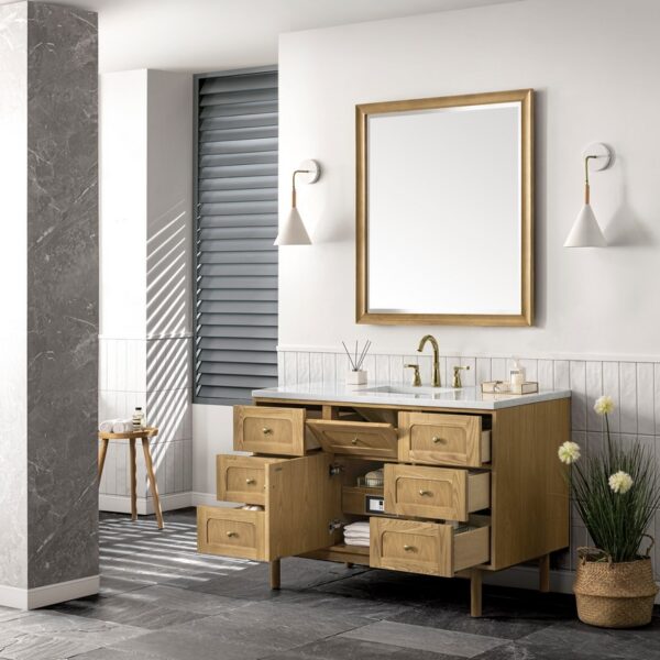 James Martin 545-V48-LNO-3AF Laurent 48 Inch Light Natural Oak Single Sink Vanity with 3 cm Arctic Fall Top