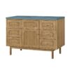 James Martin 545-V48-LNO-3CBL Laurent 48 Inch Light Natural Oak Single Sink Vanity with 3 cm Cala Blue Top