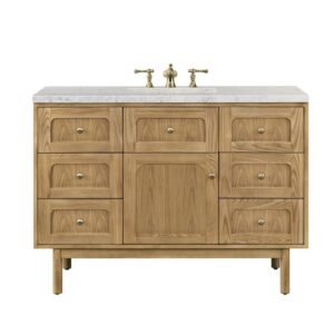 James Martin 545-V48-LNO-3EJP Laurent 48 Inch Light Natural Oak Single Sink Vanity with 3 cm Eternal Jasmine Pearl Top