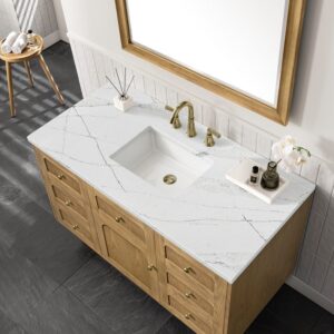 James Martin 545-V48-LNO-3ENC Laurent 48 Inch Light Natural Oak Single Sink Vanity with 3 cm Ethereal Noctis Top