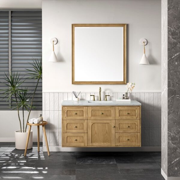 James Martin 545-V48-LNO-3ENC Laurent 48 Inch Light Natural Oak Single Sink Vanity with 3 cm Ethereal Noctis Top