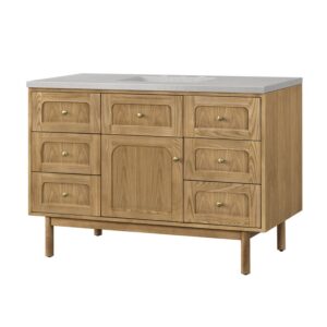 James Martin 545-V48-LNO-3ESR Laurent 48 Inch Light Natural Oak Single Sink Vanity with 3 cm Eternal Serena Top