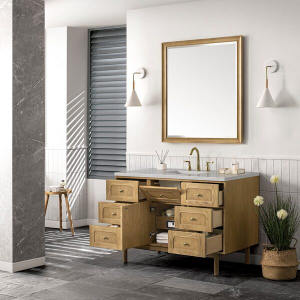 James Martin 545-V48-LNO-3ESR Laurent 48 Inch Light Natural Oak Single Sink Vanity with 3 cm Eternal Serena Top