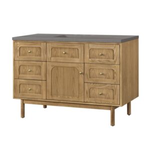 James Martin 545-V48-LNO-3GEX Laurent 48 Inch Light Natural Oak Single Sink Vanity with 3 cm Grey Expo Top