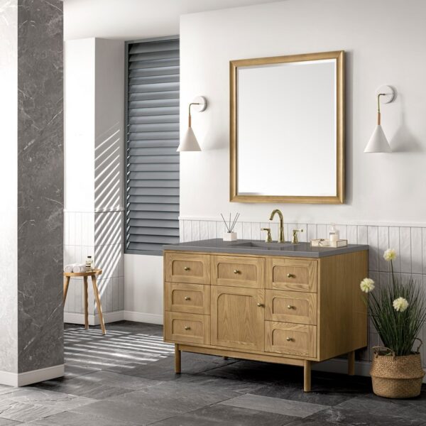 James Martin 545-V48-LNO-3GEX Laurent 48 Inch Light Natural Oak Single Sink Vanity with 3 cm Grey Expo Top