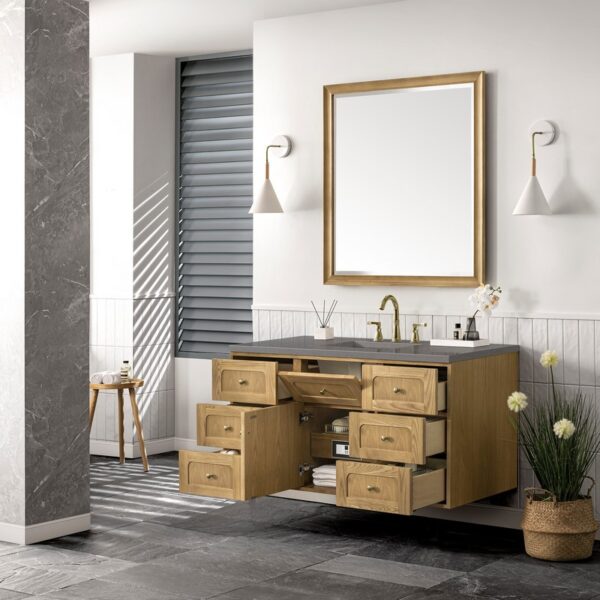 James Martin 545-V48-LNO-3GEX Laurent 48 Inch Light Natural Oak Single Sink Vanity with 3 cm Grey Expo Top