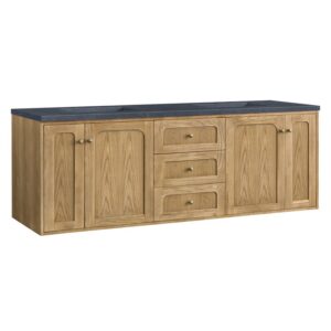 James Martin 545-V72-LNO-3CSP Laurent 72 Inch Light Natural Oak Double Sink Vanity with 3 cm Charcoal Soapstone Top