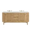 James Martin 545-V72-LNO-3ENC Laurent 72 Inch Light Natural Oak Double Sink Vanity with 3 cm Ethereal Noctis Top