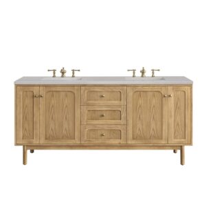 James Martin 545-V72-LNO-3ESR Laurent 72 Inch Light Natural Oak Double Sink Vanity with 3 cm Eternal Serena Top