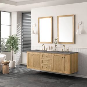 James Martin 545-V72-LNO-3GEX Laurent 72 Inch Light Natural Oak Double Sink Vanity with 3 cm Grey Expo Top