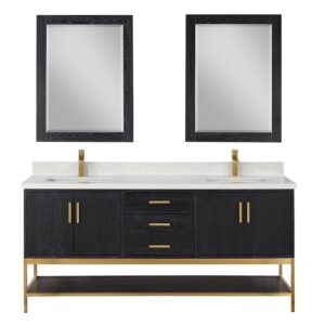 Altair 546072-GW Wildy 72 Inch Double Sink Bathroom Vanity with Grain White Composite Stone Countertop