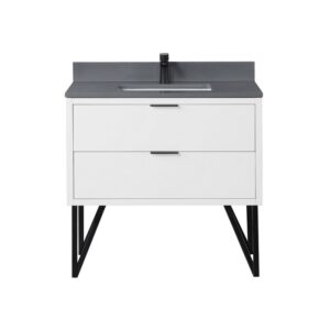 Altair 548036-CG-NM Helios 36 Inch Single Sink Bathroom Vanity with Concrete Gray Composite Stone Countertop without Mirror