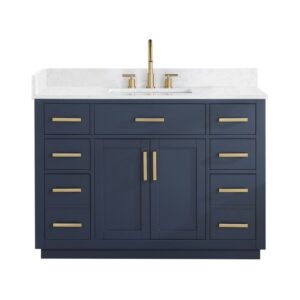 Altair 557048-GW-NM Gavino 47 1/4 Inch Single Bathroom Vanity with White Composite Stone Countertop without Mirror