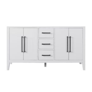 Altair 558060-CAB-W-NM Laurel 59 1/4 Inch Double Sink Bathroom Vanity Cabinet Only