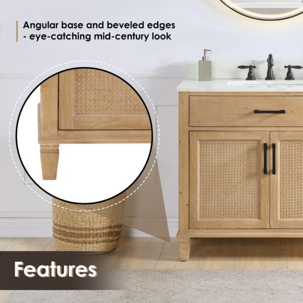 Altair 560036-CAB-WF-NM Solana 35 1/4 Inch Single Sink Bathroom Vanity Cabinet Only in Weathered Fir