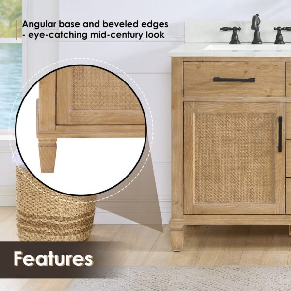 Altair 560060-CAB-WF-NM Solana 59 1/4 Inch Double Sink Bathroom Vanity Cabinet Only in Weathered Fir