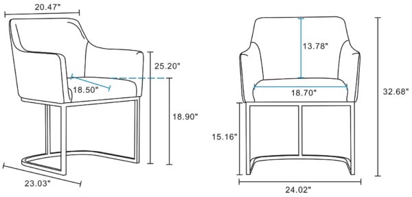 Manhattan Comfort Modern Serena 6 Piece Dining Set Upholstered in Leatherette with Steel Legs in Cream