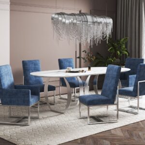 Manhattan Comfort Element Blue Dining Chairs (Set of 8)