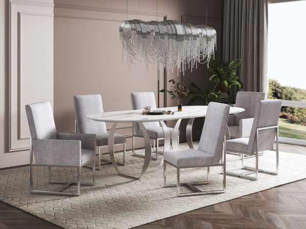 Manhattan Comfort Element Grey Dining Chairs (Set of 8)