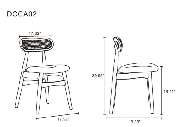 Manhattan Comfort 7-Piece Rockaway Modern 70.86 Solid Wood Dining Set in Nature with 6 Colbert Dining Chairs