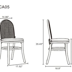 Manhattan Comfort 7-Piece Rockaway Modern 70.86 Solid Wood Dining Set in Black with 6 Paragon 1.0 Dining Chairs