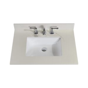 Altair 61031-CTP-MW Belluno 31 Inch Single Bathroom Vanity Top in Milano White with Ceramic Rectangle Undermount Sink